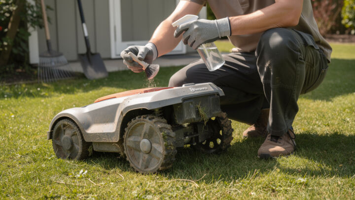 Comment nettoyer mon robot tondeuse Husqvarna ? 1 découvrez nos conseils pratiques pour nettoyer efficacement votre robot tondeuse husqvarna et assurer son bon fonctionnement toute l'année.