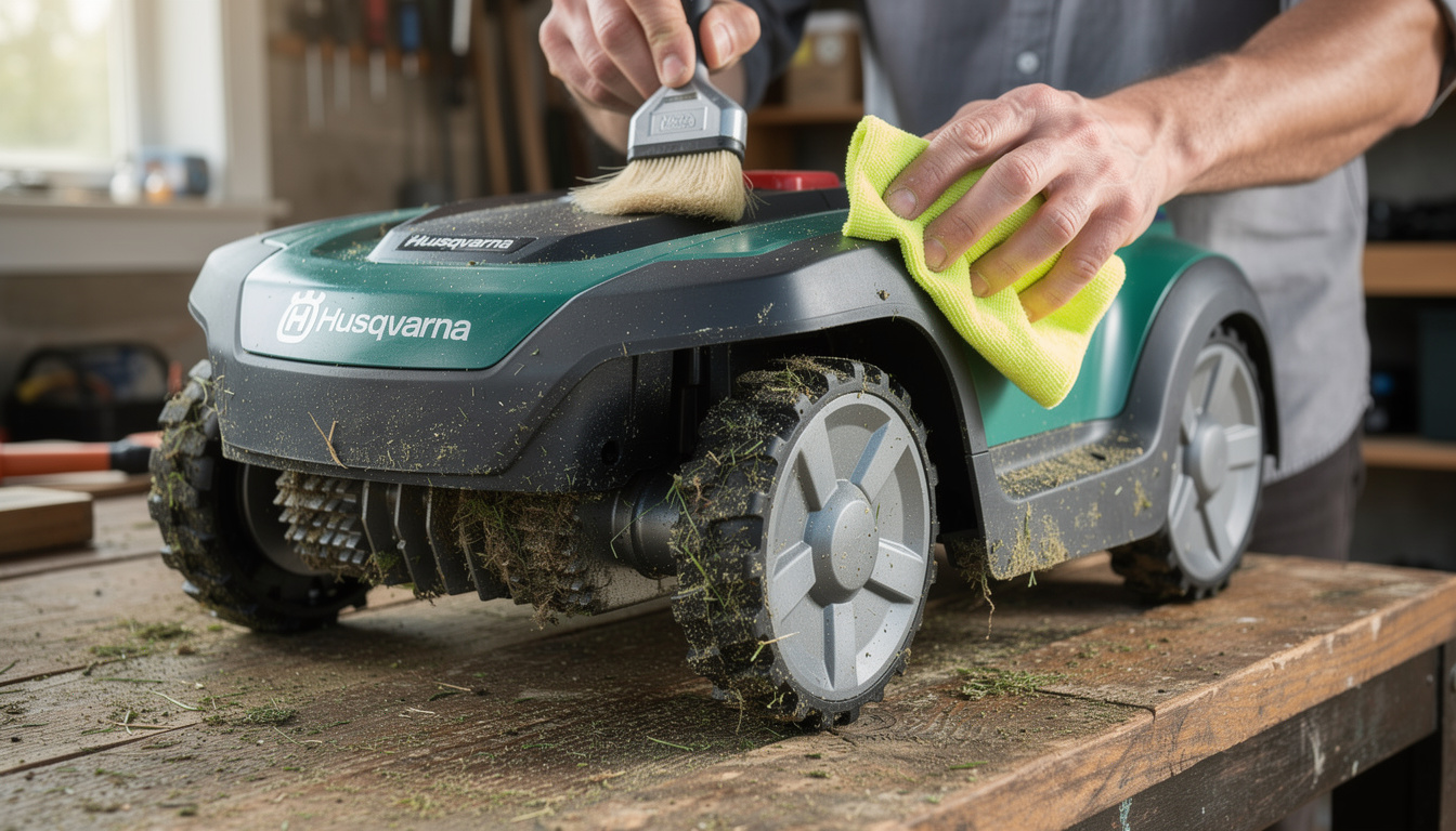 Comment nettoyer mon robot tondeuse Husqvarna ? 2 découvrez nos conseils pratiques pour nettoyer efficacement votre robot tondeuse husqvarna et garantir son bon fonctionnement toute l'année.